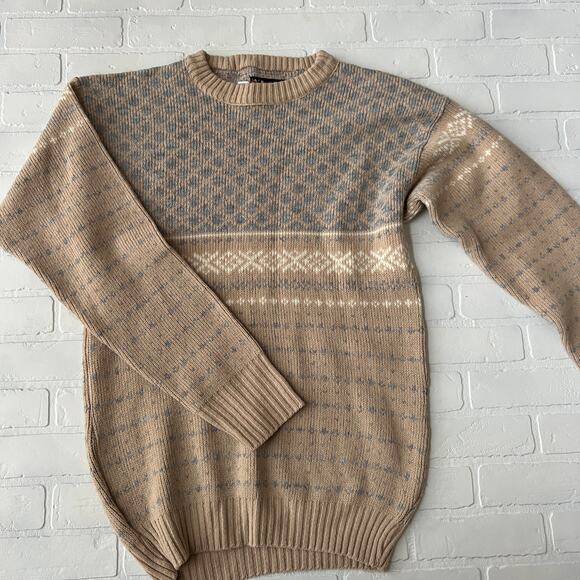 Jersild Other - Jersild Sportswear Men's Tan White Grey Knit USA Vintage Sweater -sz XL T